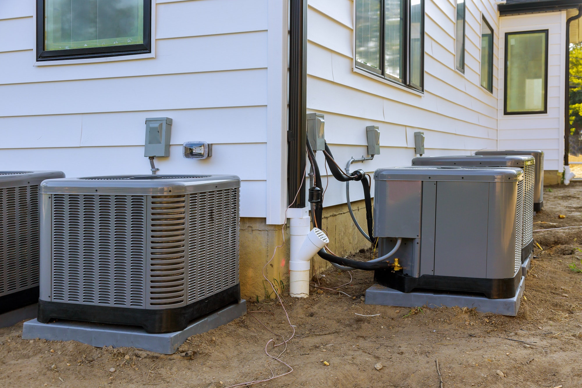 air-conditioning-system-outside-installation-on-of-the-house-